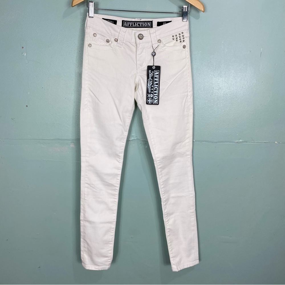 Affliction‎ Raquel Tara White Skinny Jeans Sz 25